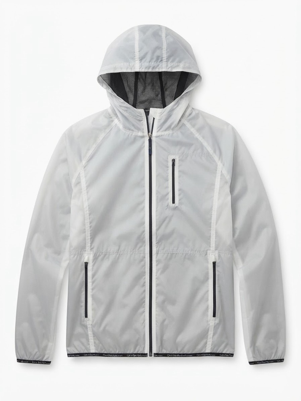 Calvin Klein Performance Silver Reflective Windbreaker Jacket (Size Large)
